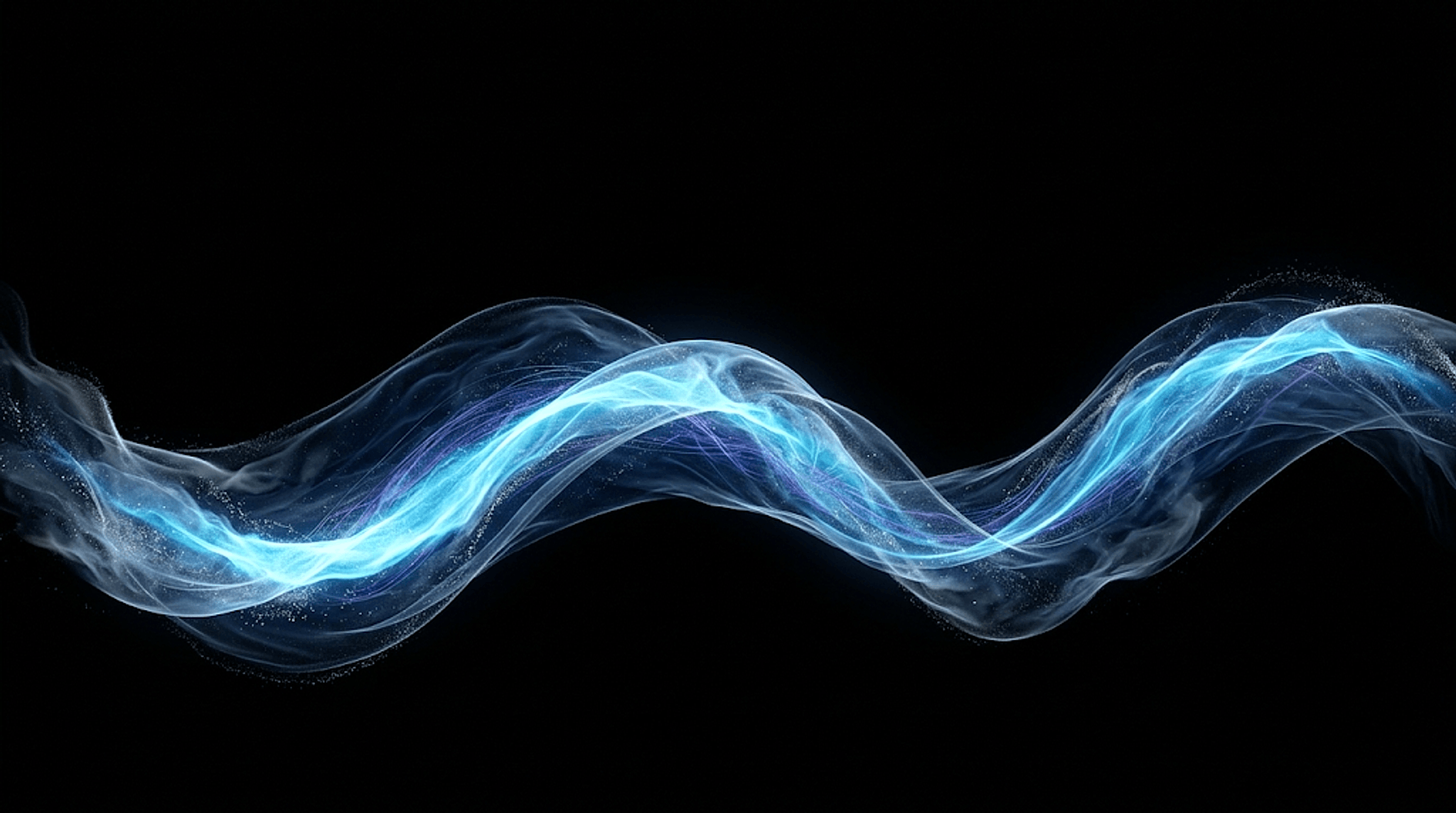 Flowing cyan energy wave